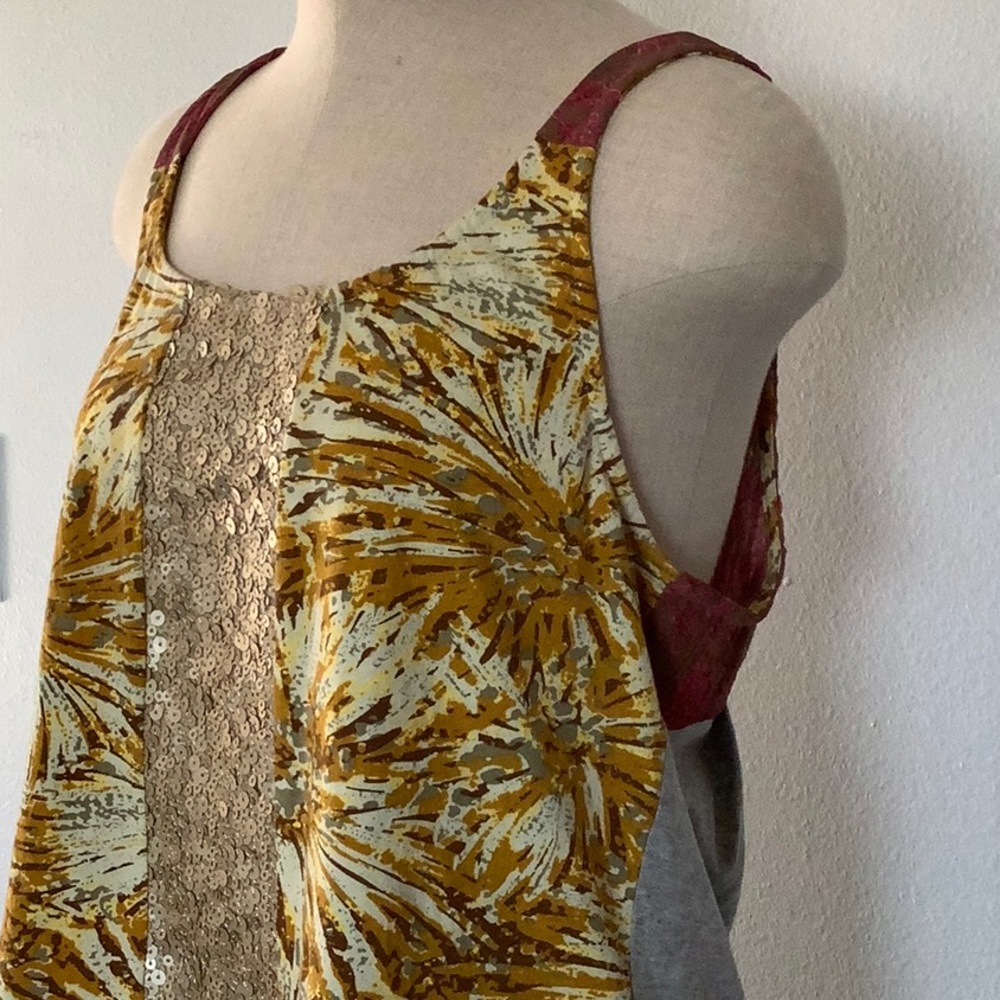 Anthropology, Tiny brand, tank with sequins, chiffon, poly cotton multic… - Picture 3 of 13